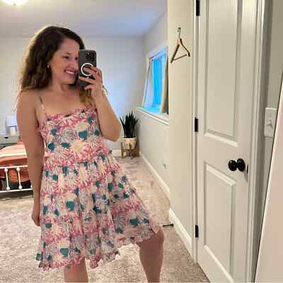 oliphant pink dress OLIPHANT Scooped Tiered Midi Dress Pretoria Pink