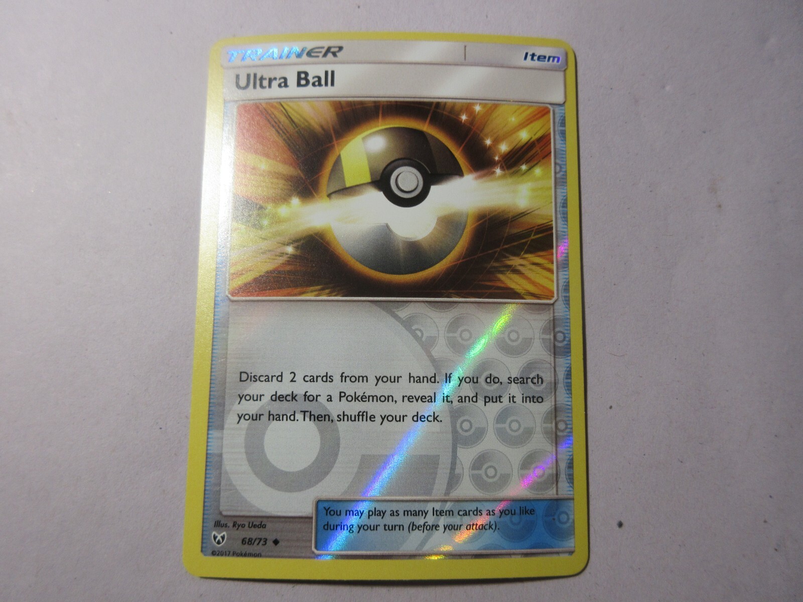 Ultra Ball Reverse Holo Shining Legends Pokemon Card LP