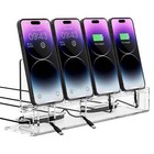 Cell Phone Stand Multiple Phone Holder Organizer Stand for 4 Phones Acrylic D.