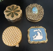 Vintage Max Factor Perfume Compact LOT Hypnotique Promesse Pearl Tree Cabochon 4