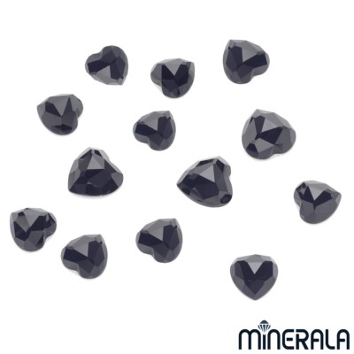 NATURAL BLACK ONYX GEMSTONE HEART SHAPE ROSE CUT LOOSE VARIOUS SIZES WP0005B