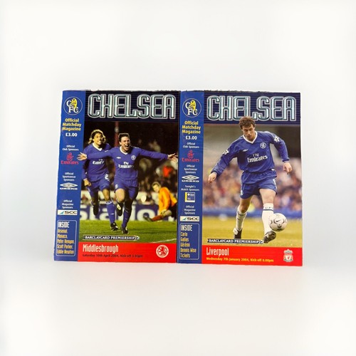 Konvolut 2 Chelsea Heimprogramme Saison 2003/04 verschiedene Zustände kostenlos UK P&P