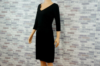 DAVID MEISTER MINIMALISTISCHES DAMEN FEST ABEND KLEID RAFFUNG SCHWARZ 36 38 