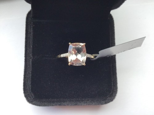 Hermoso conjunto de morganita y diamantes Alto Ligonha de 2,60 quilates en oro de 9 k - Imagen 3 de 4