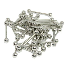 20pc Straight Barbells Body Jewelry 14g Surgical Steel with 6mm Ball