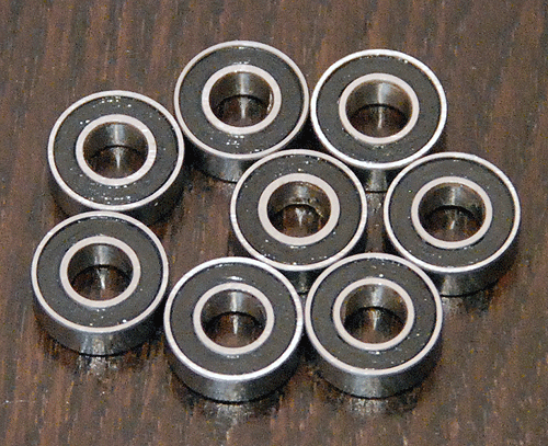 (8pcs) TAMIYA SEMI-TRAILER / GRAVEL HOUND Rubber Sealed Ball Bearing Set-image
