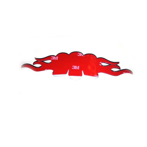 1 Custom Chrome "Flaming Skull" Adhesive 3D Emblem - Hotrod Ratrod Hot Rat Rod - Picture 2 of 2