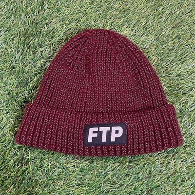 FTP 3M reflective burgundy beanie with white logo