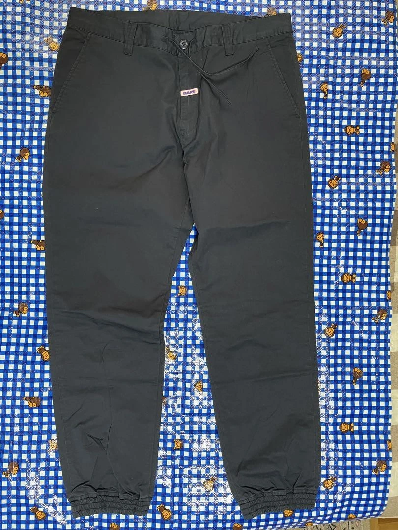 Unused A Bathing Ape Light Cotton Jogger Pants Navy XL BA0925204
