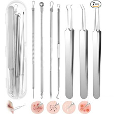 Heads Pimple Remover Tool Kit Blackhead Extractor Comedone Acne Spot Popper 7pcs