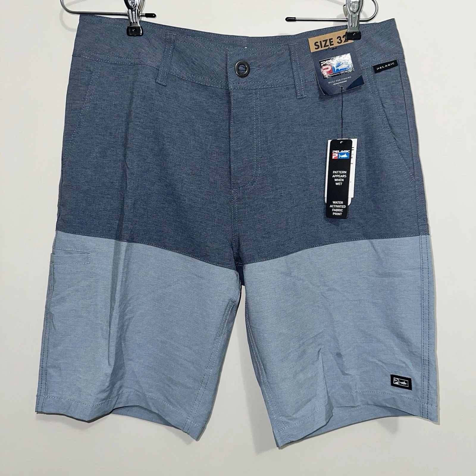 Pelagic Deep Sea Angler Shorts Mens 32 Blue Water Fish NWT
