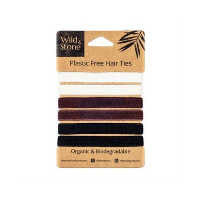 Wild & Stone 6er Pack Haargummis ohne Plastik - Natur