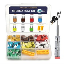 140pcs Micro2 Fuse Kit with Tester & Puller Automotive ATR APT Blade Fuses As...