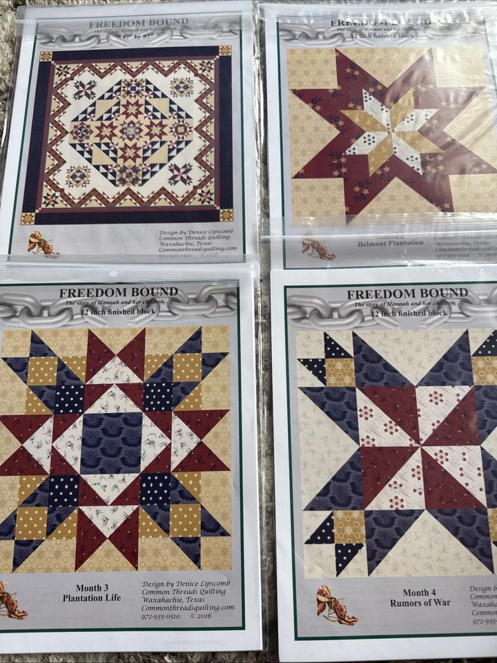 Freedom Bound Block of the Month Quilt Pattern Set 12 Months 97"x97" - Image 2 of 4