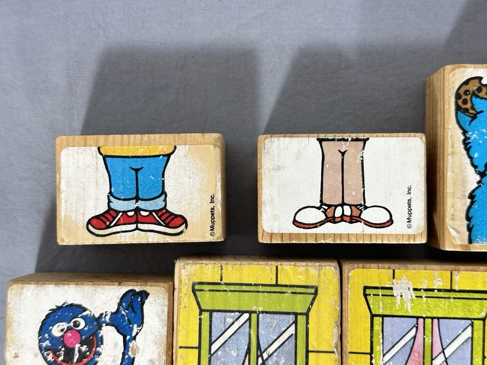 1980s Sesame Street Creative Wooden Blocks #760 Sandberg Incomplete 17 Piece - Image 4 of 4