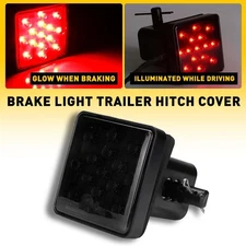 2pcs 15-LED Brake Trailer Light Hitch Towing Cover & for Hauling 2" Receiver