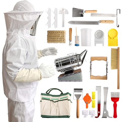 #ad 30 Pcs Beekeeping Supplies Tools Bee Suit Bee Keeping Starter Kit Bee Keeper $49.95