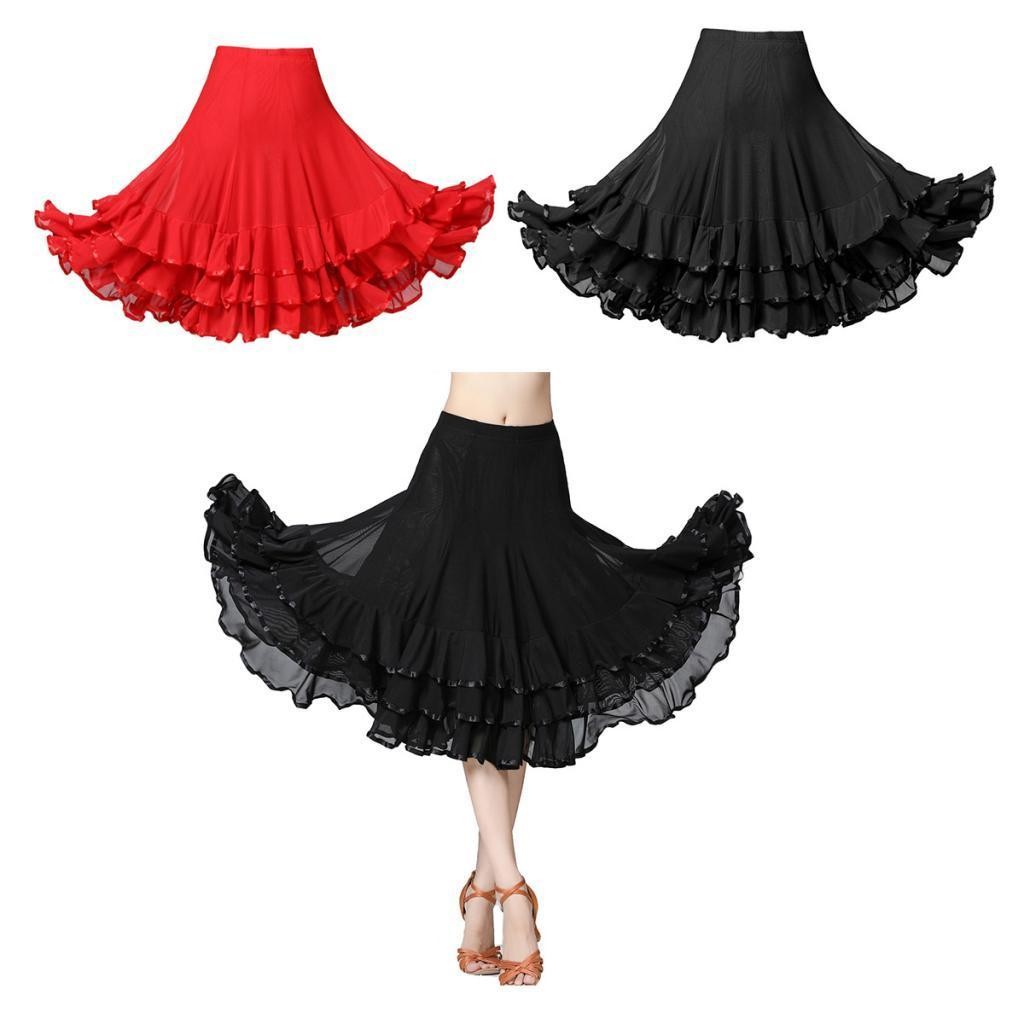 Gonna a dondolo grande per danza latina, flamenco, valzer, tango moderno,