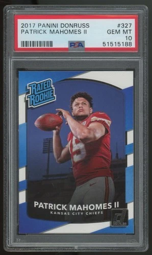 2017 Donruss Patrick Mahomes II RC Rated Rookie #327 PSA 10 *188