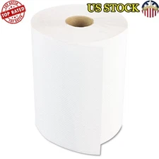 White Hardwound Paper Towels 800ft 6 Rolls/Carton Commercial Washrooms New