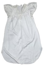 Vintage Eve Stillman White Lace Lingerie Night Gown W Floral Details Womens Sz S