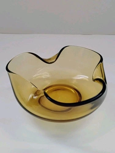 Anchor Hocking Vintage Dip Bowl. Yellow Gold Glass, 70s Retro.