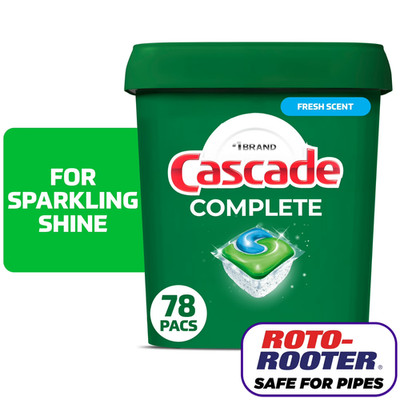 Cascade Complete ActionPacs 78 Ct Fresh Scent Dishwasher Pods Grease