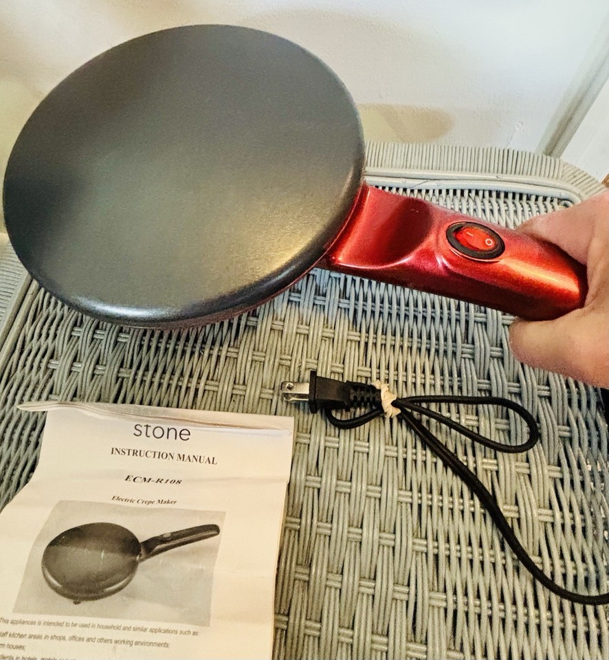 MOSS & STONE NON-STICK SINGLE-SETTING RED CREPE MAKER ECM-R108 | eBay
