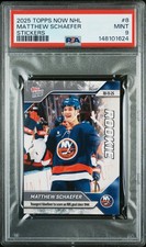 2025 TOPPS NOW NHL STICKERS #8 MATTHEW SCHAEFER PSA 9