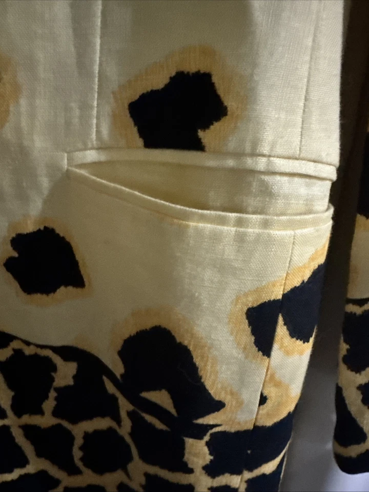 Blazer ESCADA Margaretha Lay de lino con bolsillos con botones individuales amarillo talla 40 Foto 4 de 4