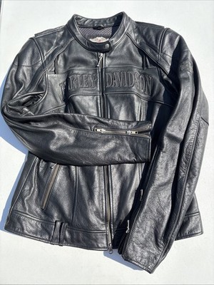 Harley Davidson Women Reflective WILLIE G SKULL Leather Jacket