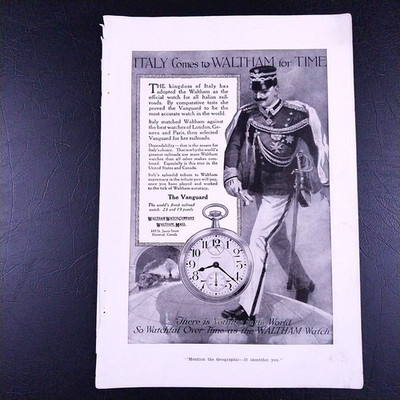 1917 Waltham Watch & Denver Tourist Bureau Vintage Print Ad Advert - Original