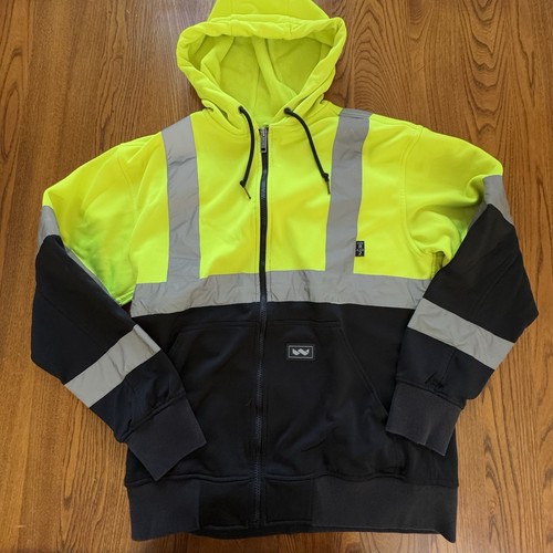 Walls Outdoor Goods Men's 3M Reflective Type R Class 2 Full Zip Hooded Size M - Picture 2 of 7