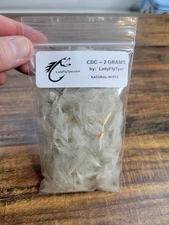 2 Grams NATURAL WHITE CDC Feathers for Fly Tying,  Not Sorted