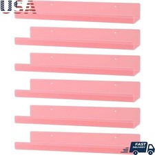 Wall Mounted Floating Shelves Set of 6 Space Saving Display Racks Home Use