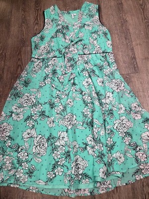 Elle Women's Green Blue Black XXL Sleeveless Summer Sun Dress Plus Size