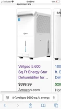 Vellgoo 5600 Sq.ft. Energy Star Dehumidifier W/ Intelligent Humidity Control NEW