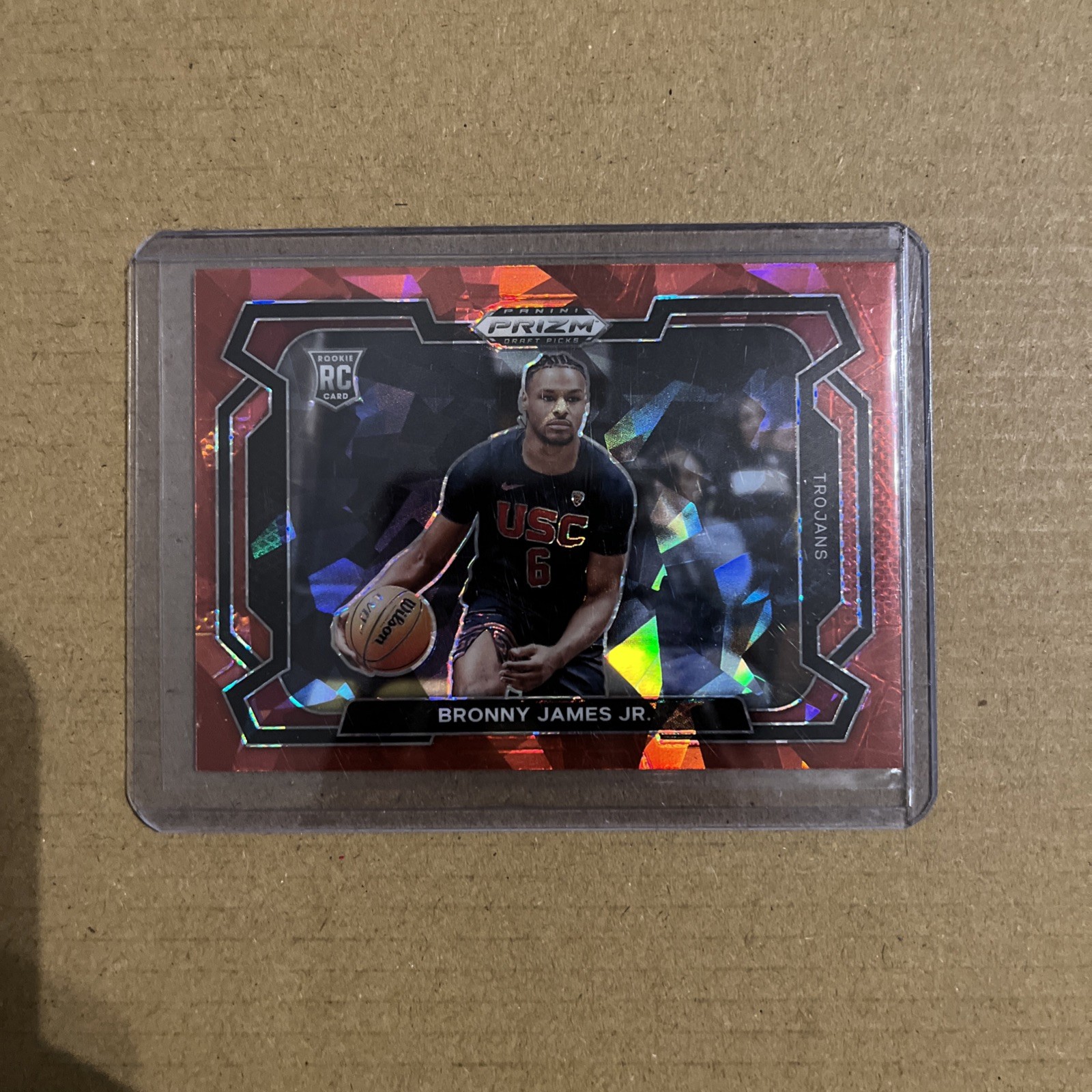 Bronny James Jr. 2024 Prizm Draft Picks Red Ice Variation 86 USC