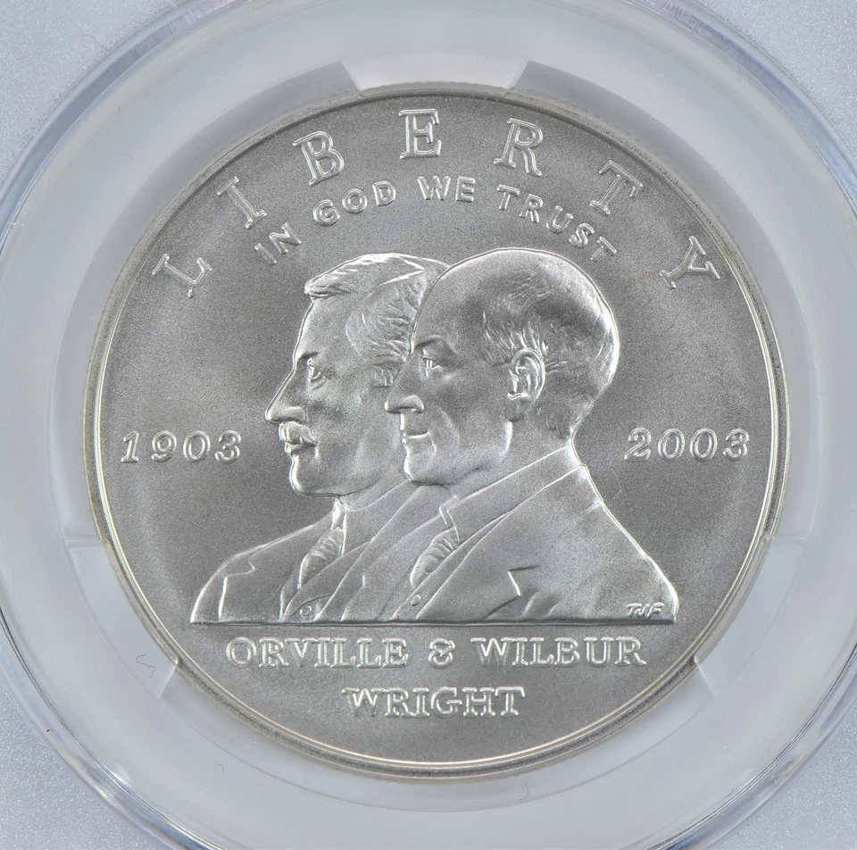 2003-P First Flight Commemorative Silver Dollar MS70 CAC CACg *8319 - Image 3 of 4