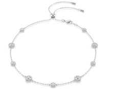 Una Angelic necklace Round cut, Double sided motifs, White, Rhodium plated