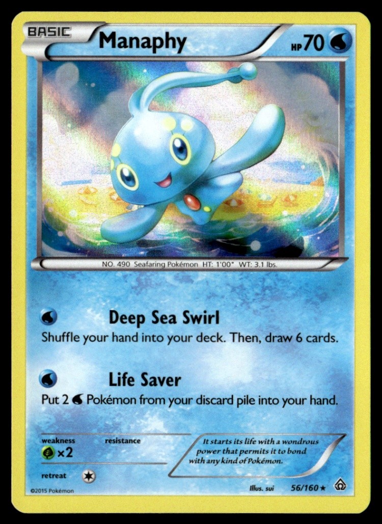 Manaphy Holo Rare Holo XY - Primal Clash 56/160 NM Pokémon TCG