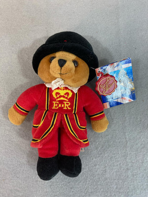 Keel Toys Teddy Bear London Beefeater Plush Beany Simply Soft Collection NWT 8 