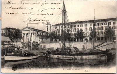 06 NIZZA - Der Hafen, Boote am Kai.