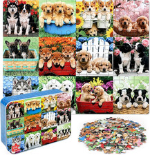 Puzzles for Kids Ages 4-6,Cute Dogs 100 Piece Puzzles for Kids Ages 6-8 in a Met