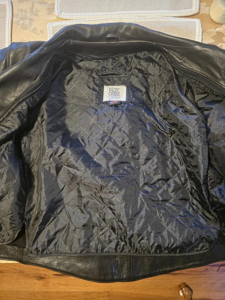 Chaqueta clásica de cuero para motocicleta Fox Creek talla 44 Foto 4 de 4