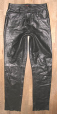 - LINUS - Herren- LEDERJEANS / Lederhose schwarz aus Glattleder ca. W30-31 / L34
