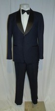 Brooks Brothers Blue Crossweave Current Custom One Button Tuxedo 40R NWOT