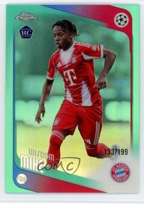 2025 Chrome UEFA Club Competitions Aqua Refractor /199 Wisdom Mike Rookie RC 4d5