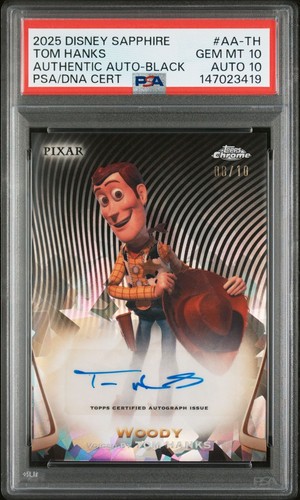 Tom Hanks #AA-TH 2025 Topps Chrome Disney Sapphire Autograph card