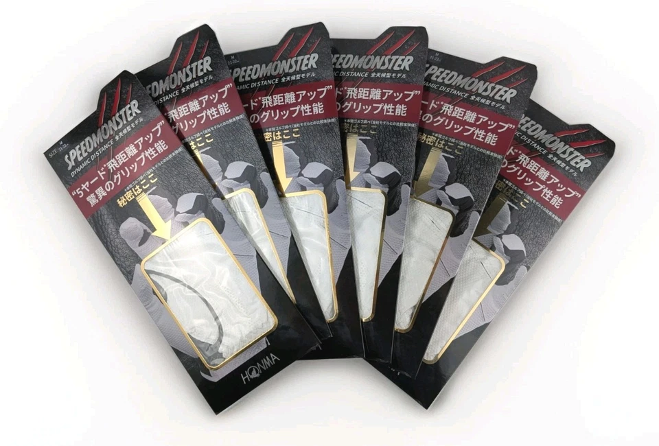 Juego de 6 guantes de golf Honma Speed Monster para hombre talla M blancos Foto 4 de 4